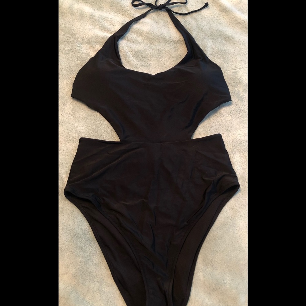 Aerie, Black Cut Out, One Piece. High Cut.